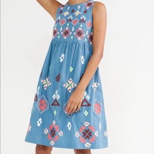 Anthropologie Embroidered Mini Dress